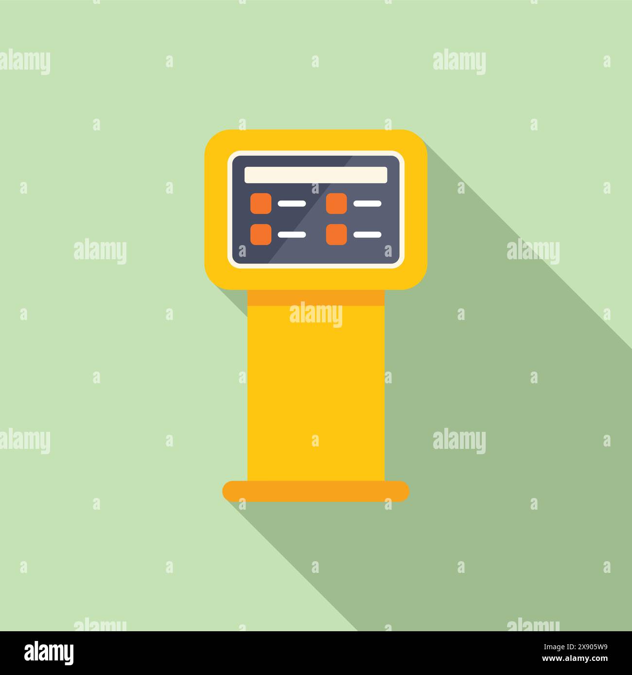 Vector illustration of a modern ticket vending machine icon with a flat design on a pastel background Stock Vector