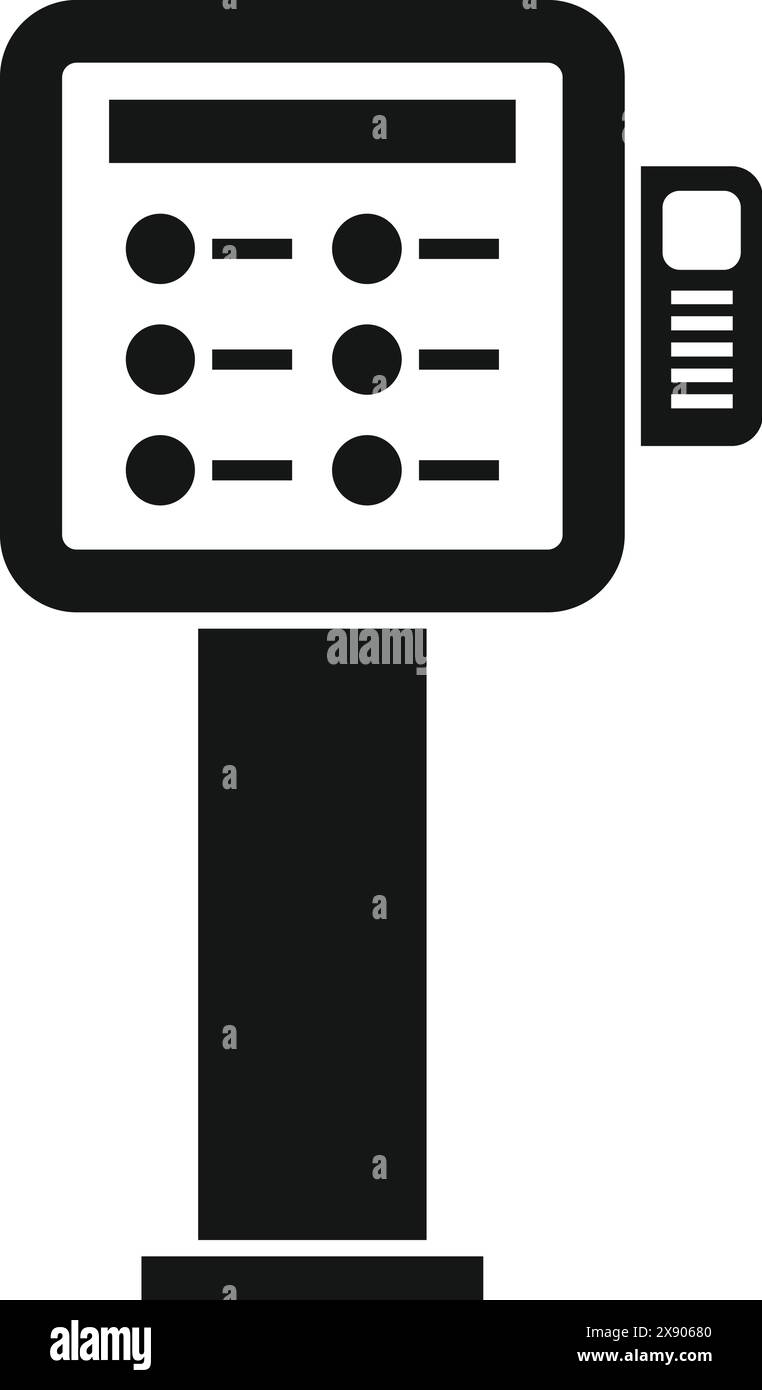 Black and white vector icon of a bus timetable display at a stop Stock Vector
