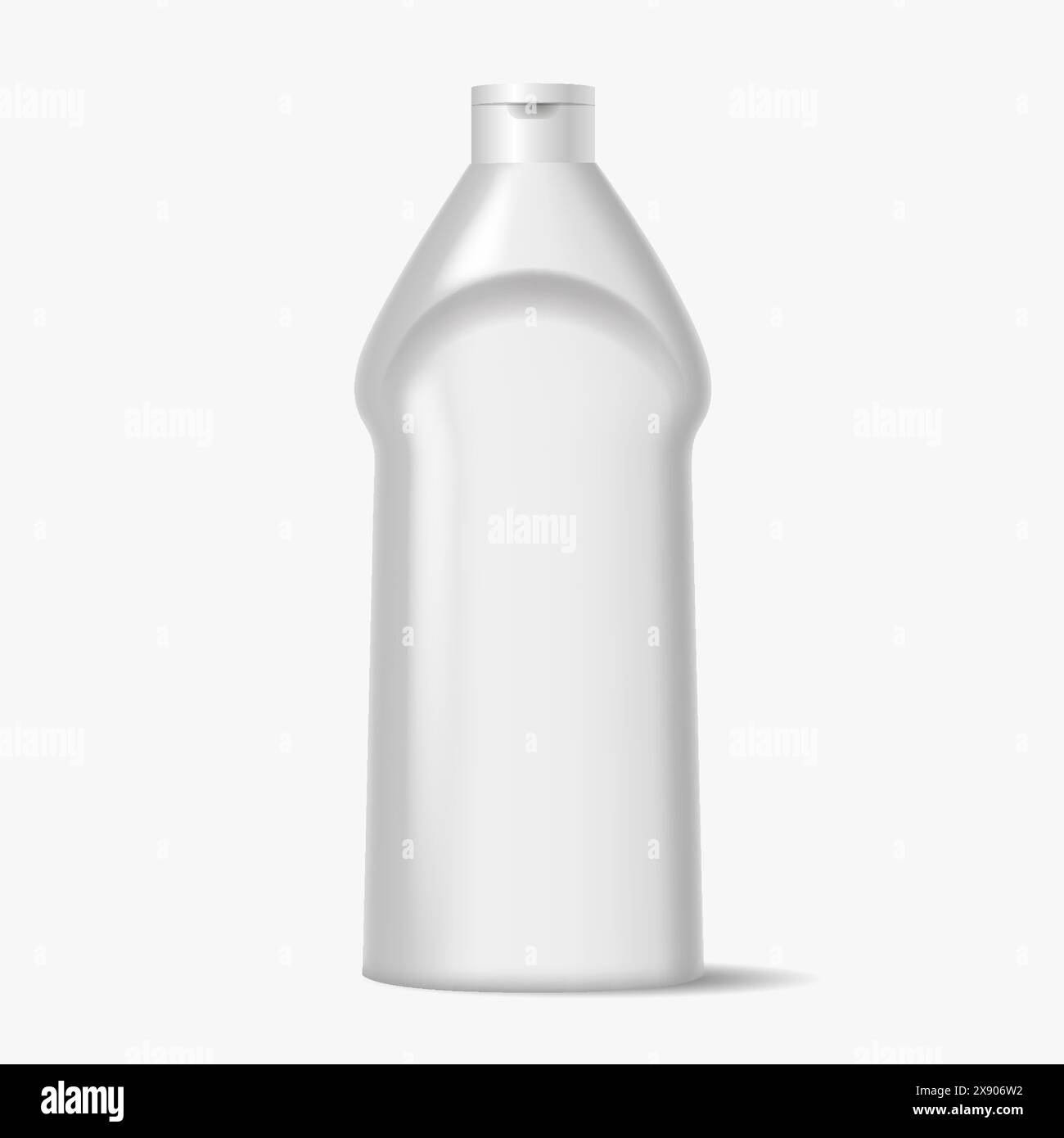 Blank plastic bottle of detergent realistic vector illustration. Mockup ...