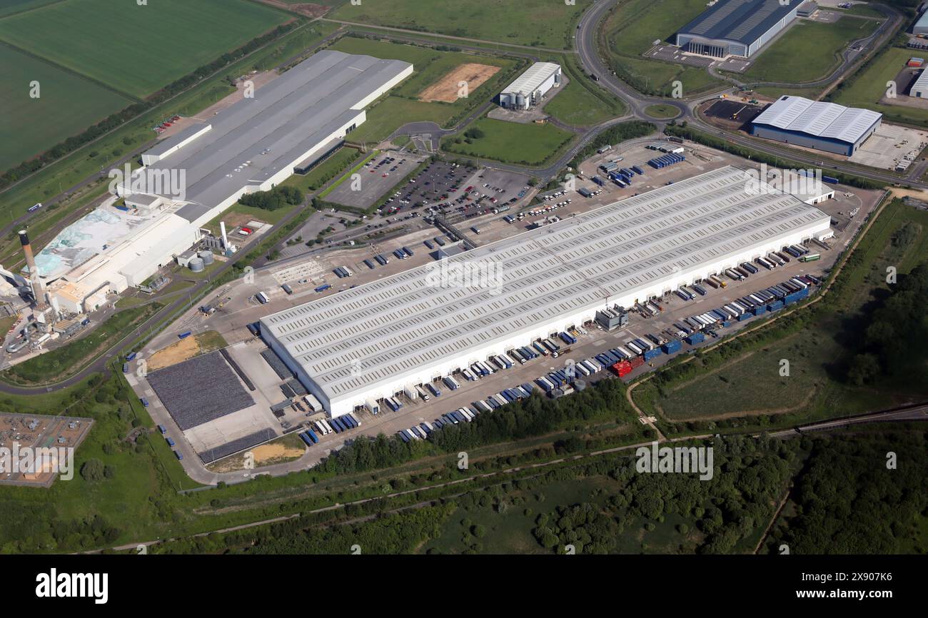 aerial view of Tesco Distribution Centre 530, a logistics warehouse at
