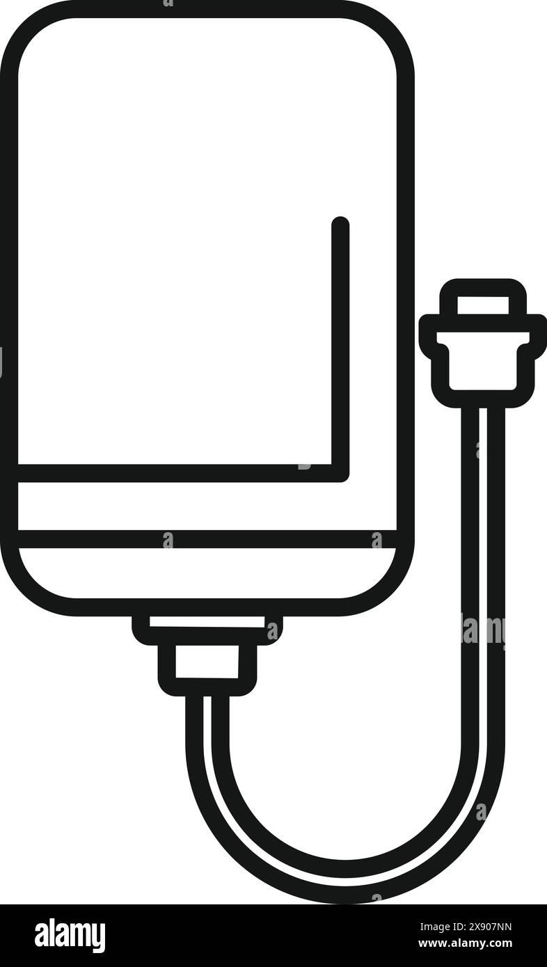 Simplified vector illustration of an electric water heater in black and ...