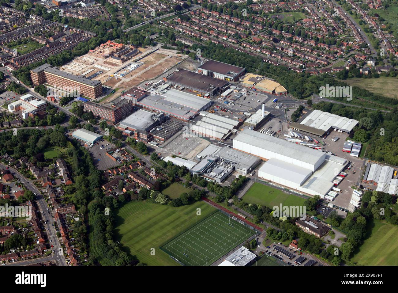 aerial view of the Nestle chocolate factory in York Stock Photo