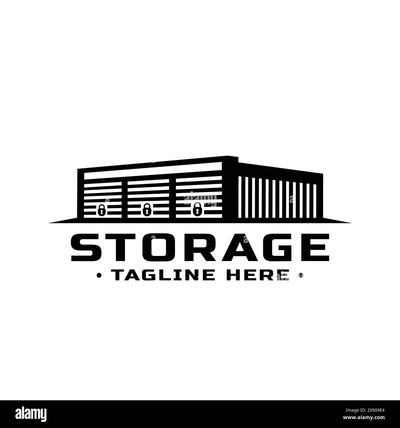 Self storage logo design template. Vector and illustration Stock Vector