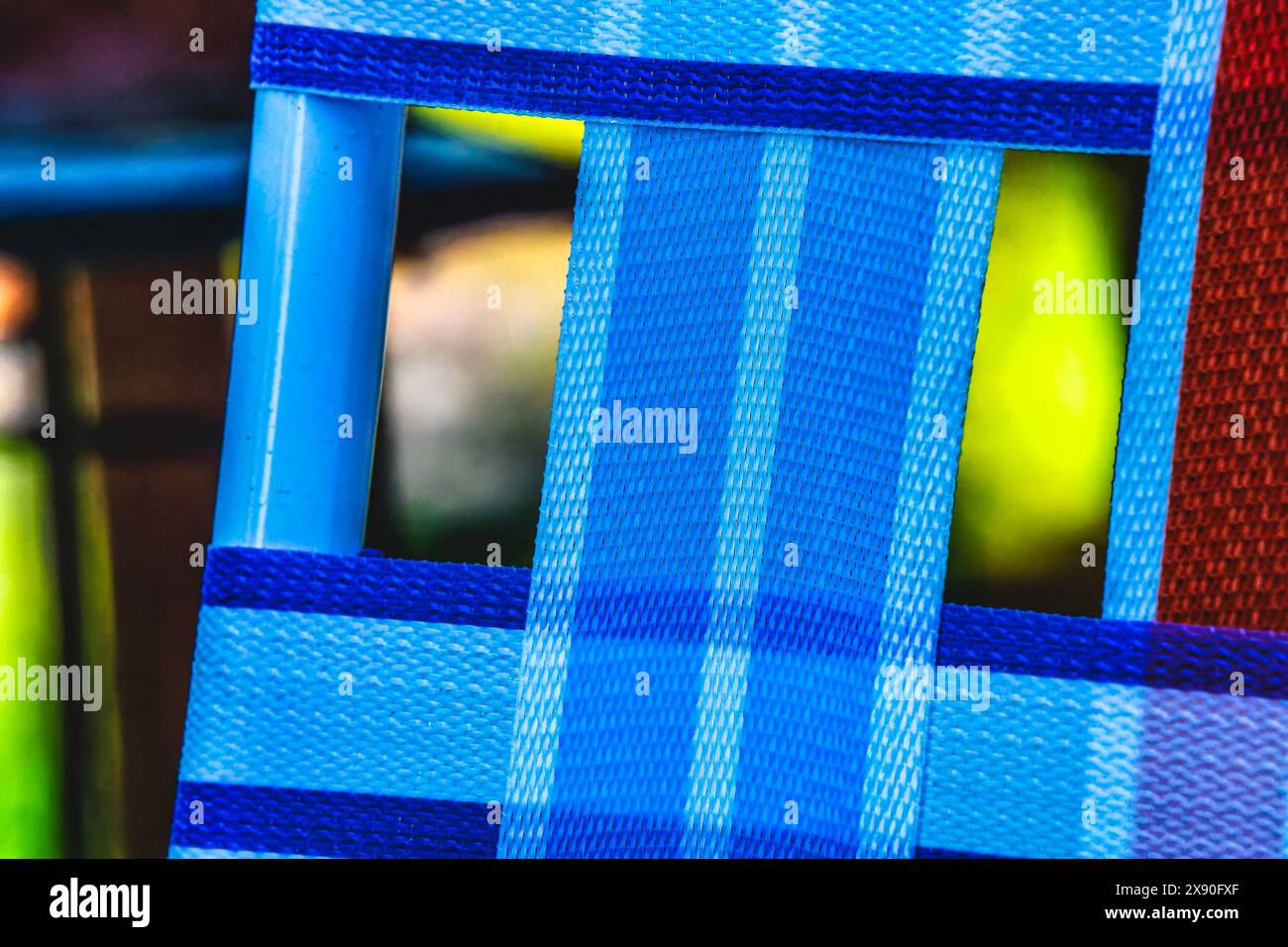 Surface tension, stretched fabric sections Stock Photo