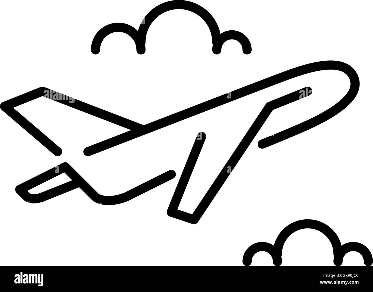 Airplane flying airplane symbol Black and White Stock Photos & Images ...