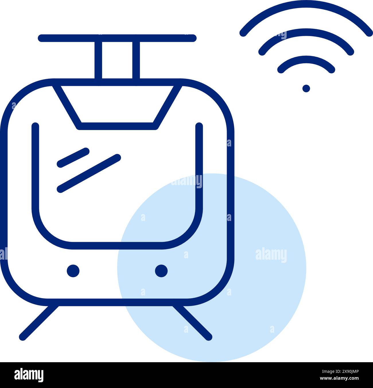 Tram and wifi symbol. Smart transport, wireless transit internet access. Digital technology, urban mobility. Vector icon Stock Vector