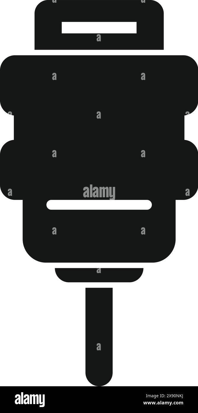 Vector illustration of a microphone icon in a simple black silhouette ...