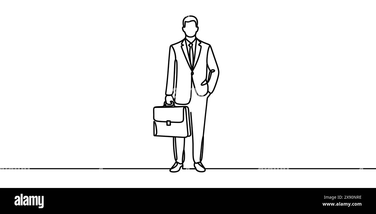continuous one line drawing of walking businessman in suit Stock Vector ...