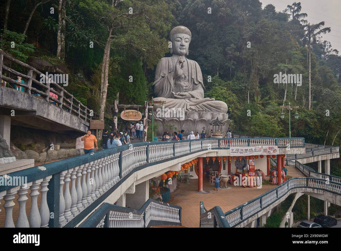 Large statue of Buddha in The Chin Swee Caves Temple in Genting Highlands, Pahang, Malaysia a Chinese temple situated in most scenic site of Genting Stock Photo