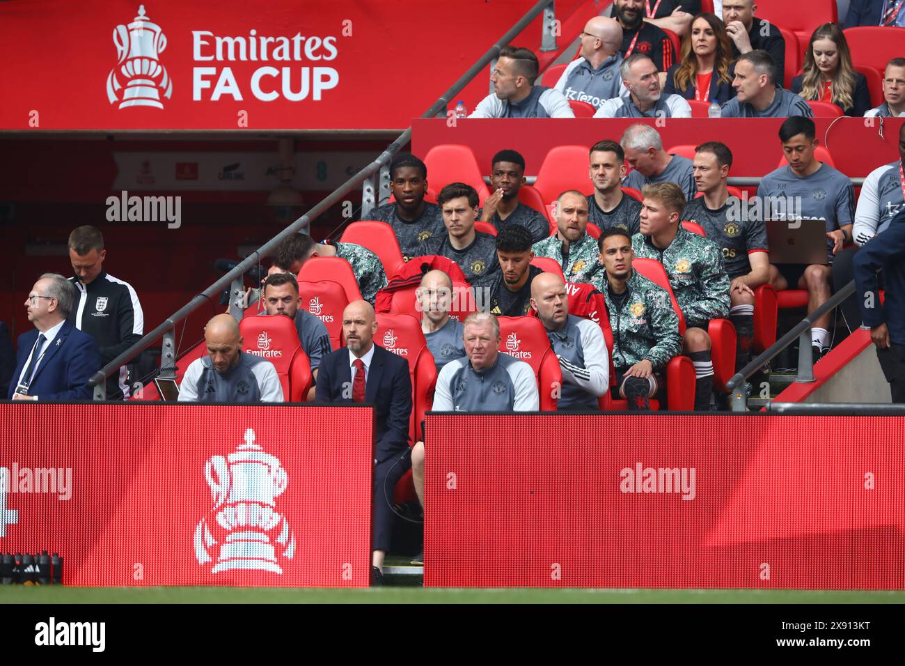 Manager of Manchester United, Erik ten Hag and coaching staff