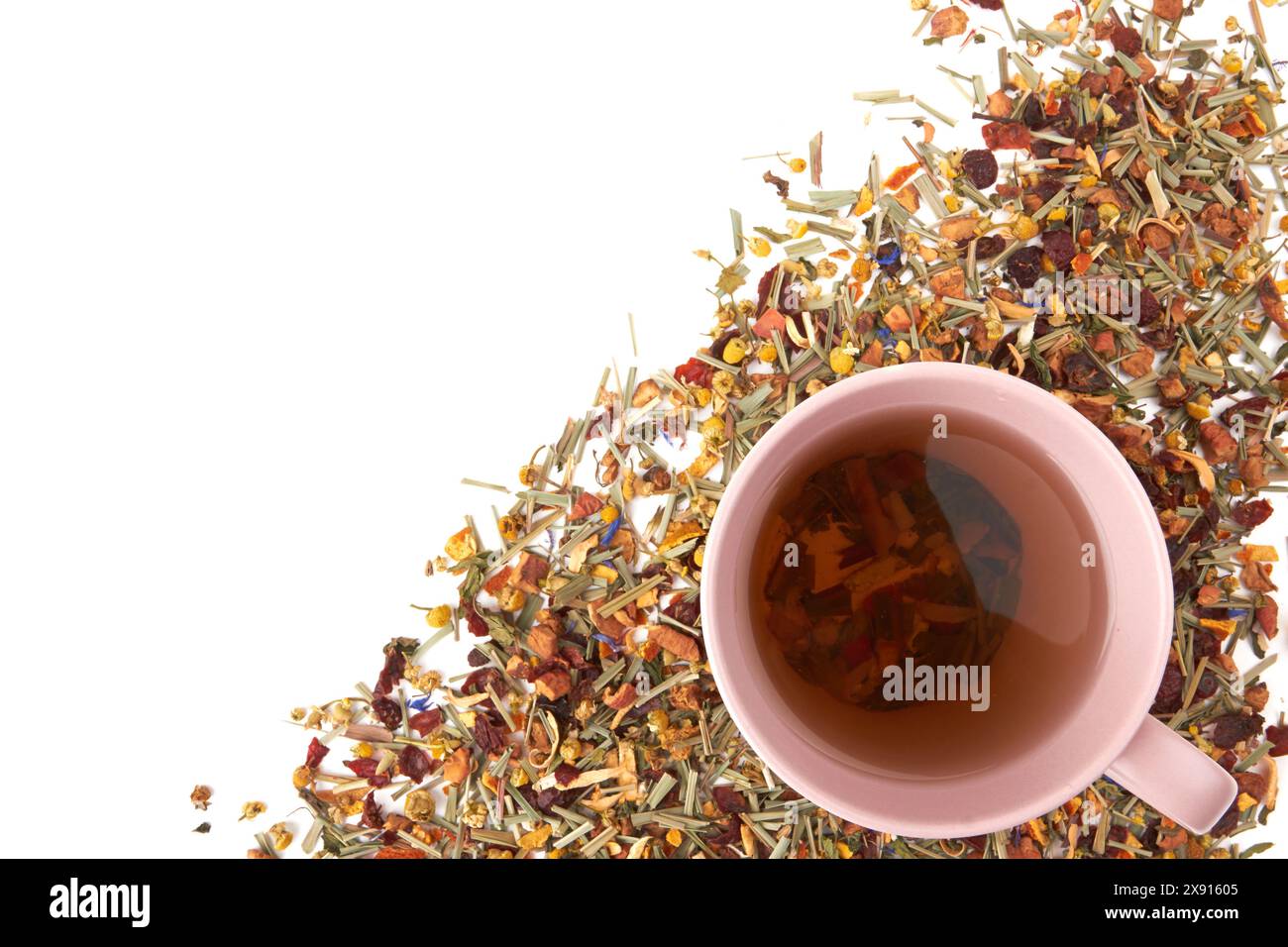 Cup of hot herbal tea isolated on white background Stock Photo - Alamy