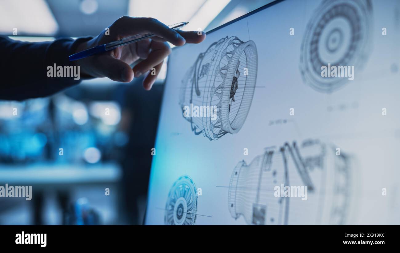 Close Up of a Desktop Computer Monitor Screen with 3D CAD Software with ...