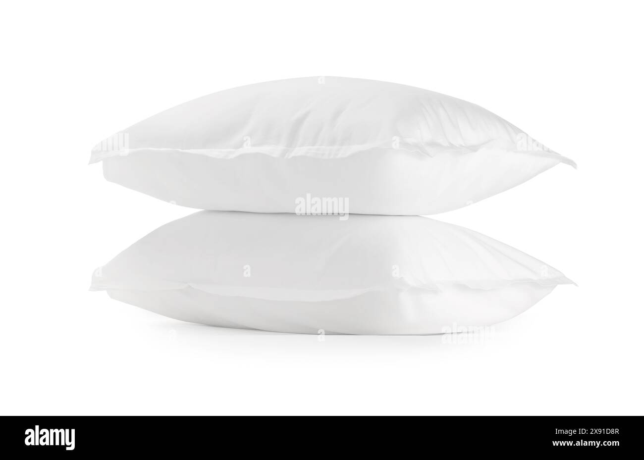 Two new soft pillows isolated on white Stock Photo
