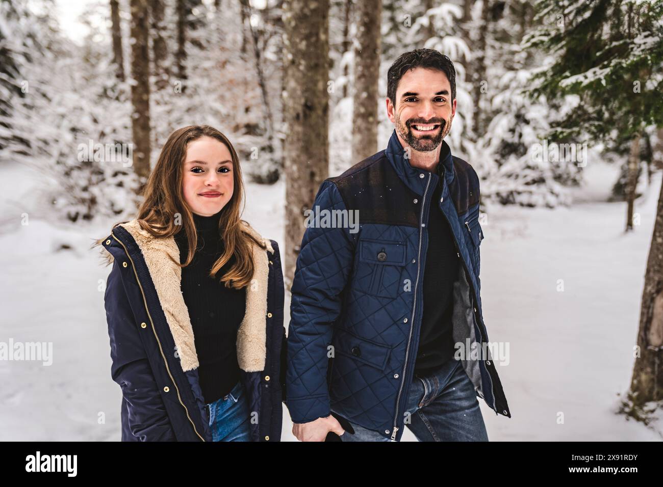 Father and daughter together in the forest hi-res stock photography and ...