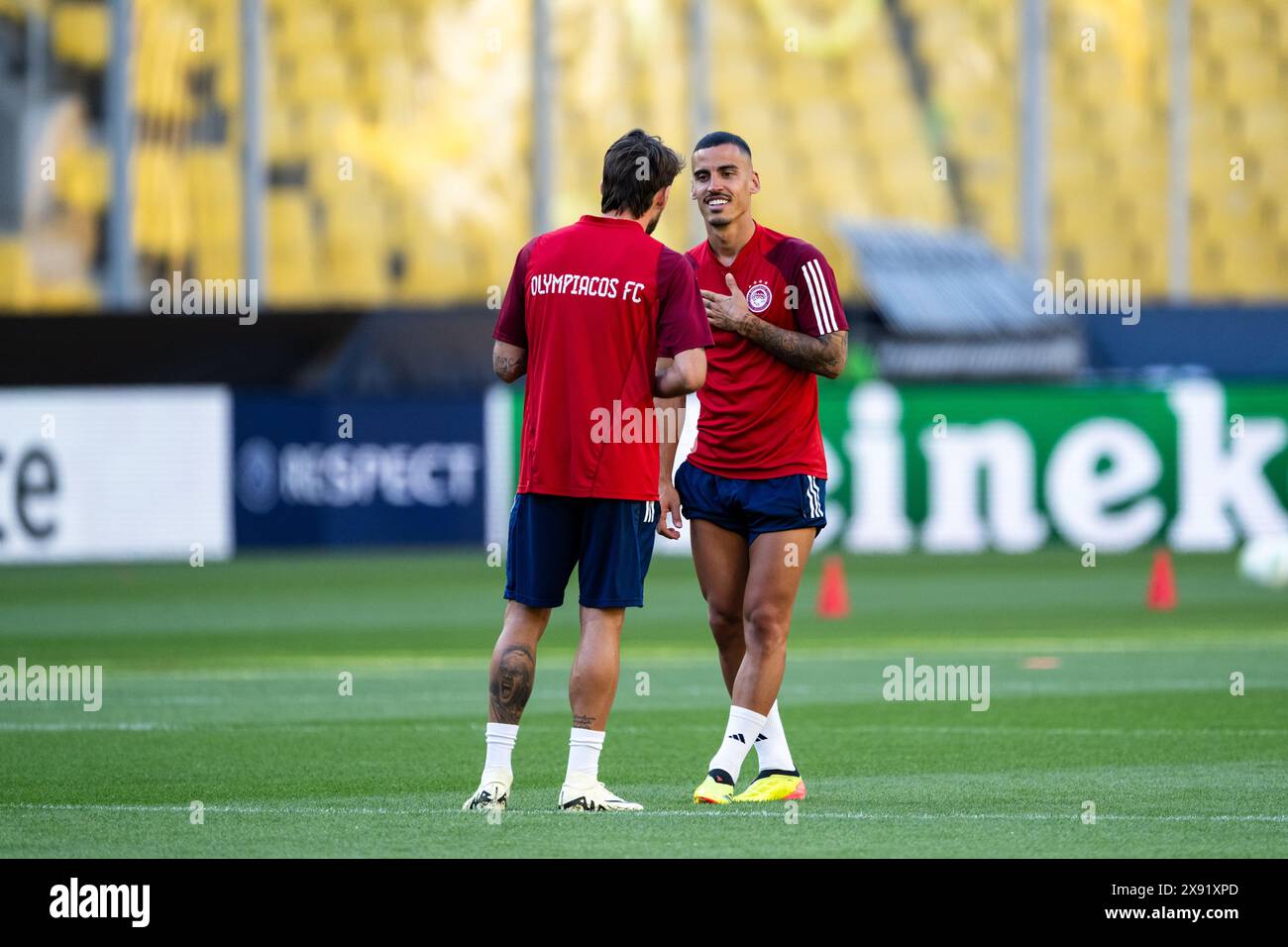 Athens, Greece. 28th May, 2024. Chiquinho of Olympiacos seen during a last training session ahead of the UEFA Europa Conference League 2024 final between Olympiacos and Fiorentina at OPAP Arena in Athens. Credit: Gonzales Photo/Alamy Live News Stock Photo