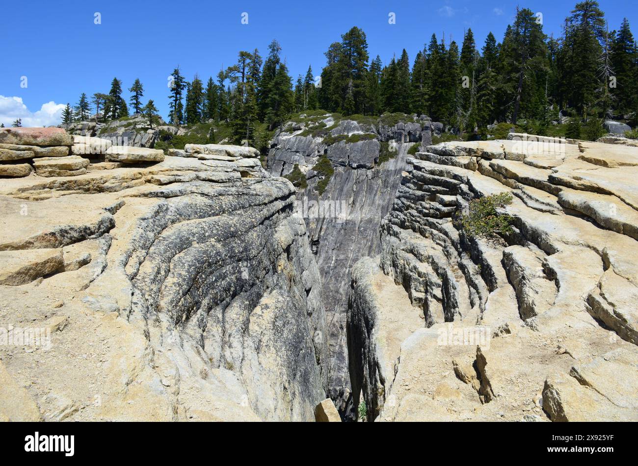 Giant Fissures, Taft Point, Yosemite National Park, California, USA. Stock Photo