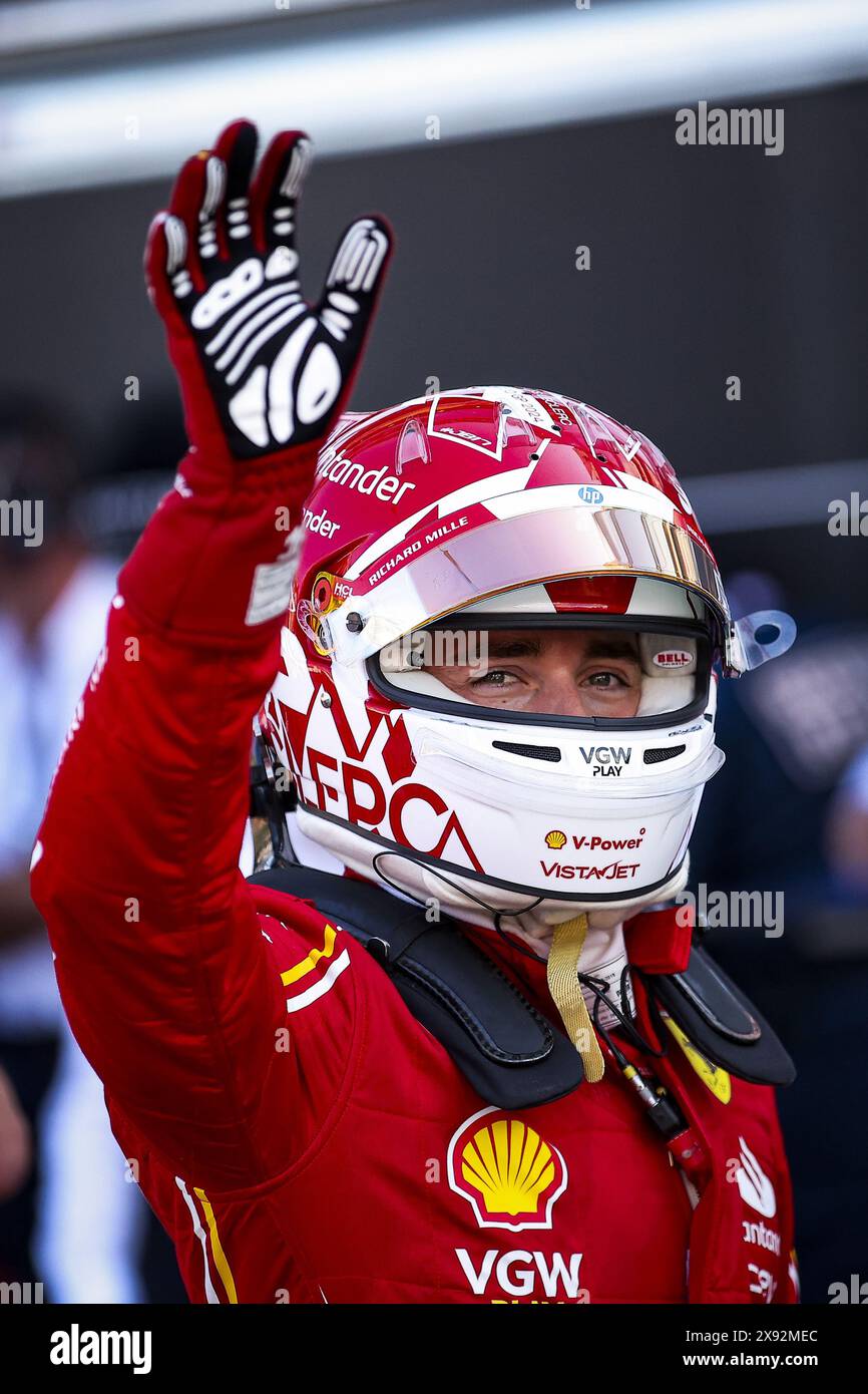 LECLERC Charles (mco), Scuderia Ferrari SF-24, portrait, celebrate his ...