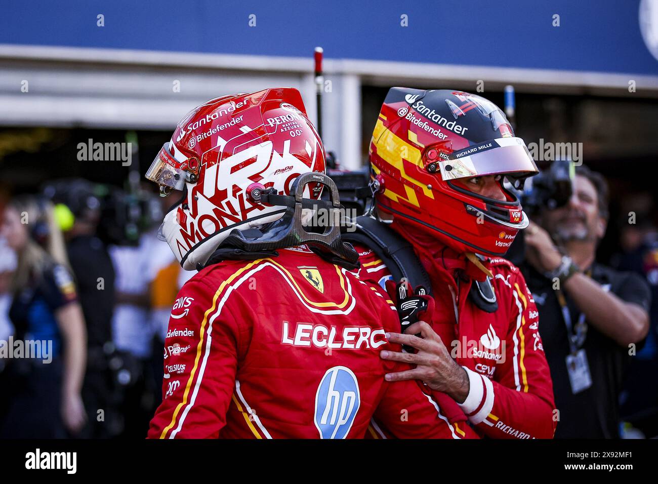 LECLERC Charles (mco), Scuderia Ferrari SF-24, portrait, celebrate his ...