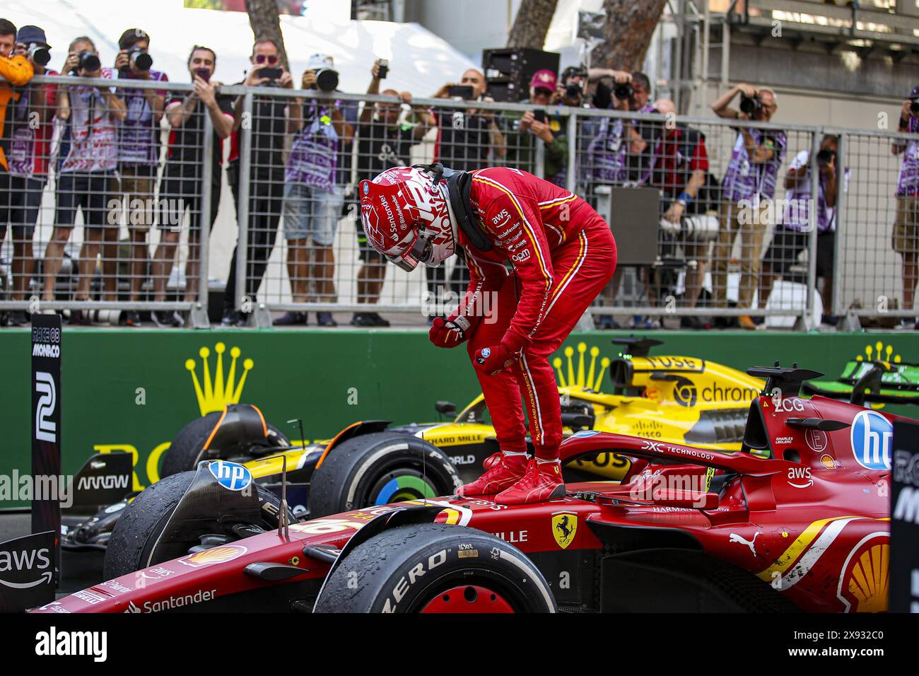 LECLERC Charles (mco), Scuderia Ferrari SF-24, portrait, celebrate his ...