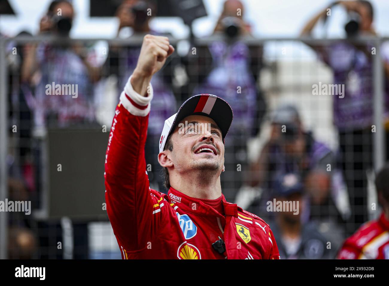 LECLERC Charles (mco), Scuderia Ferrari SF-24, portrait, celebrate his ...