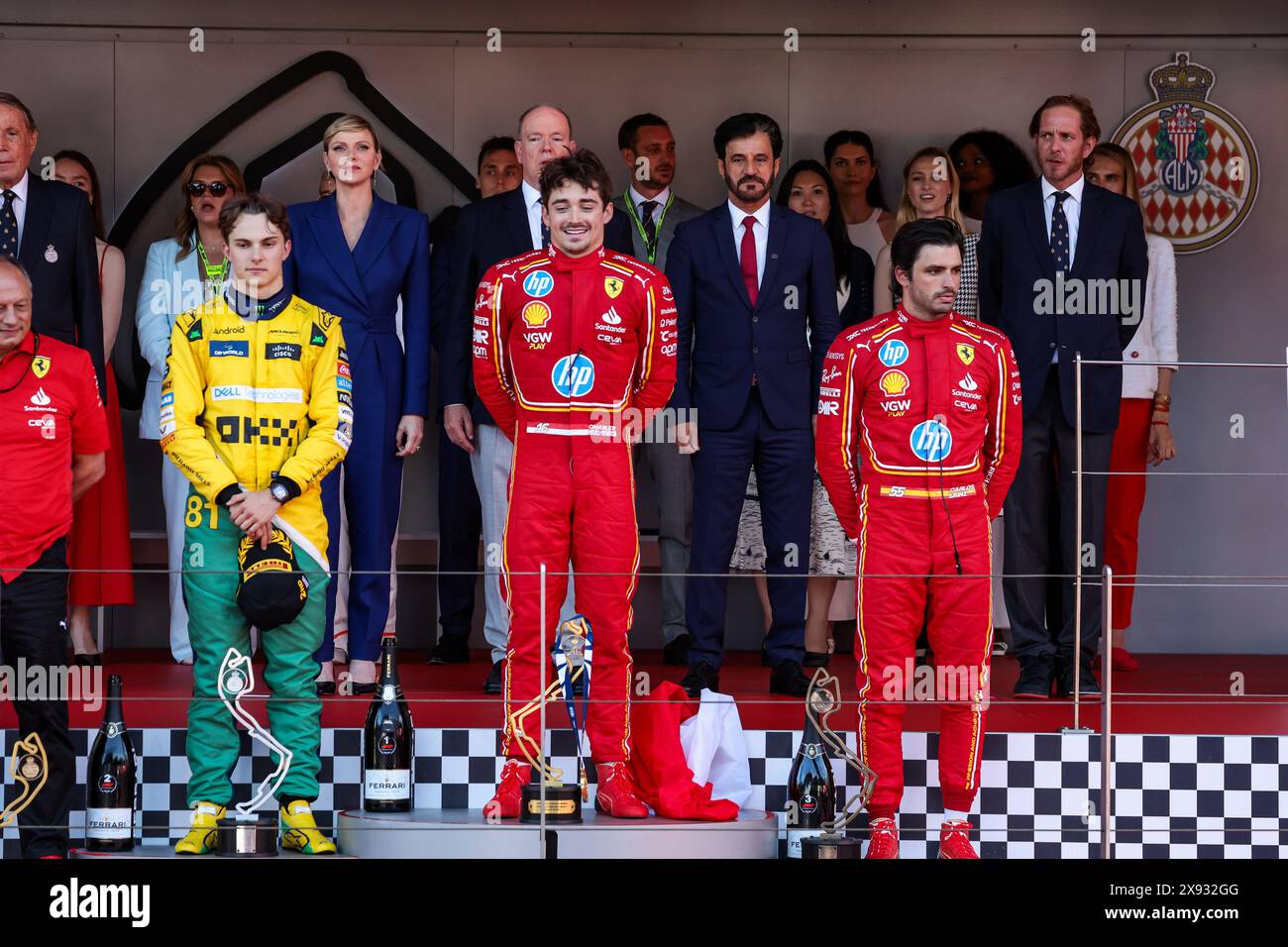Podium LECLERC Charles (mco), Scuderia Ferrari SF24, PIASTRI Oscar (aus), McLaren F1 Team