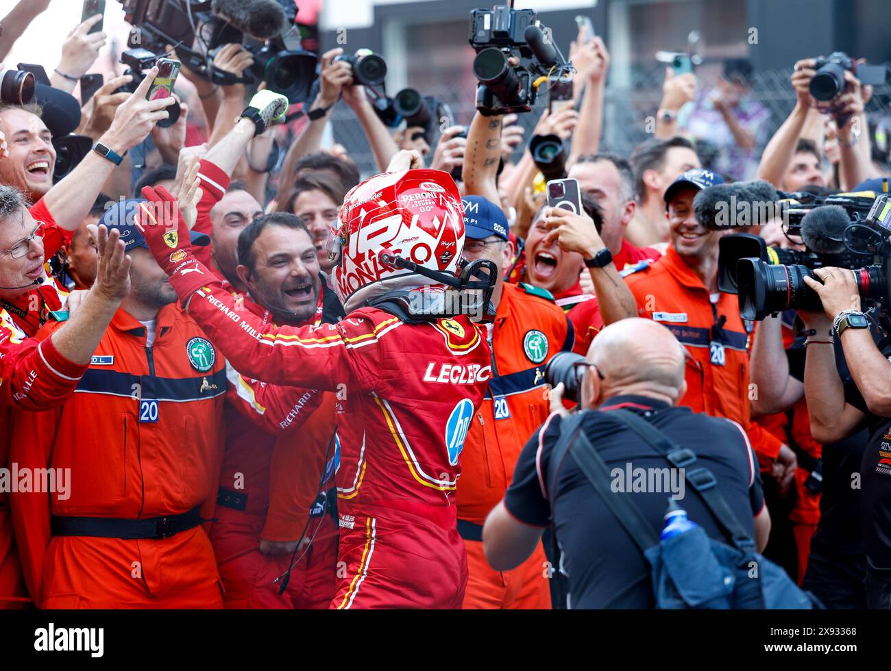 LECLERC Charles (mco), Scuderia Ferrari SF-24, portrait, celebrate his ...