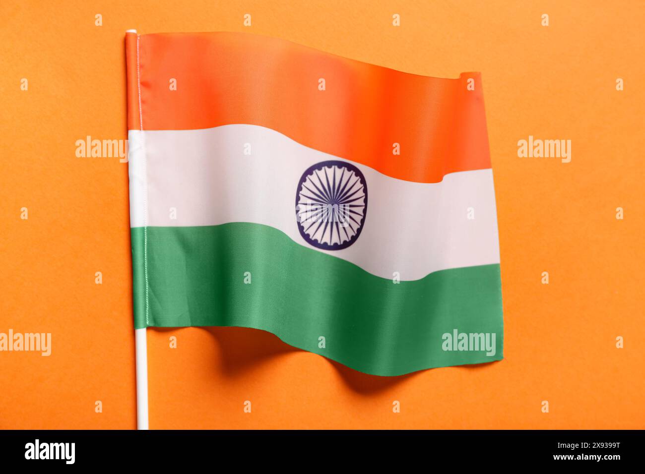 Flag of India on orange background Stock Photo - Alamy