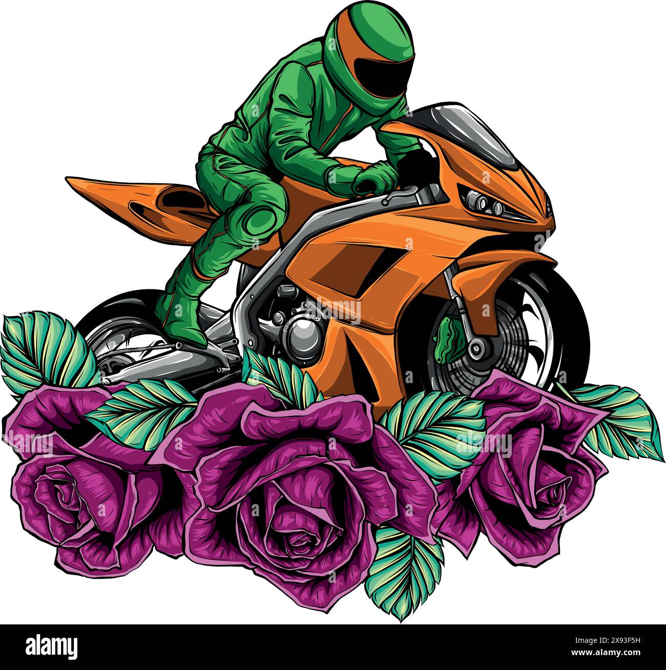 Vector Bicycle Racer sportbike racer riding fast vector illustration design Stock Vector ...