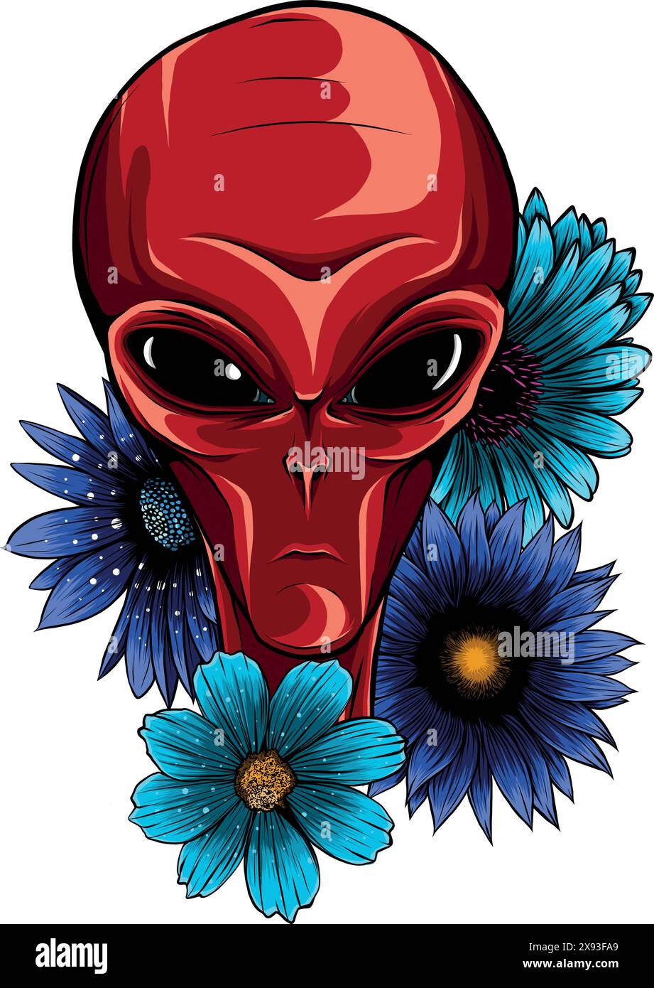 Alien head. vector illustration design of extraterrestrial humanoid ...
