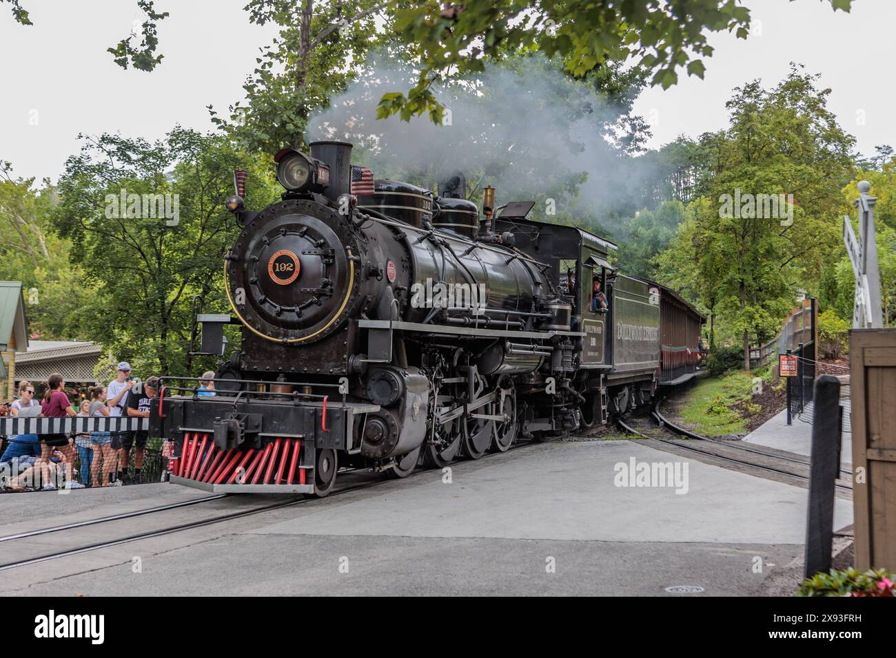 Dollywood Express steam locomotive carries guests throughout the ...