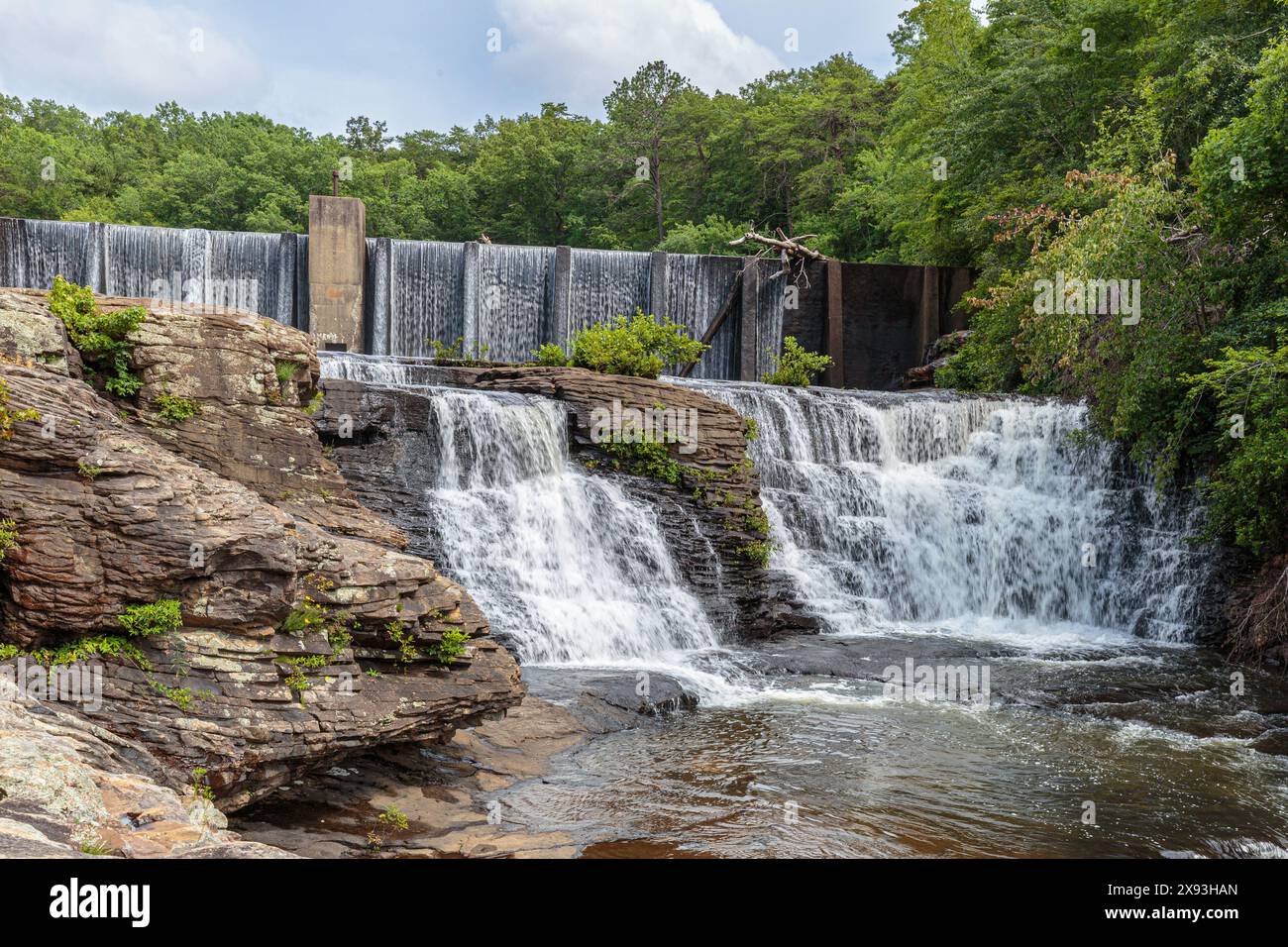 A. A. Miller dam and the upper section of Desoto Falls on the Little ...