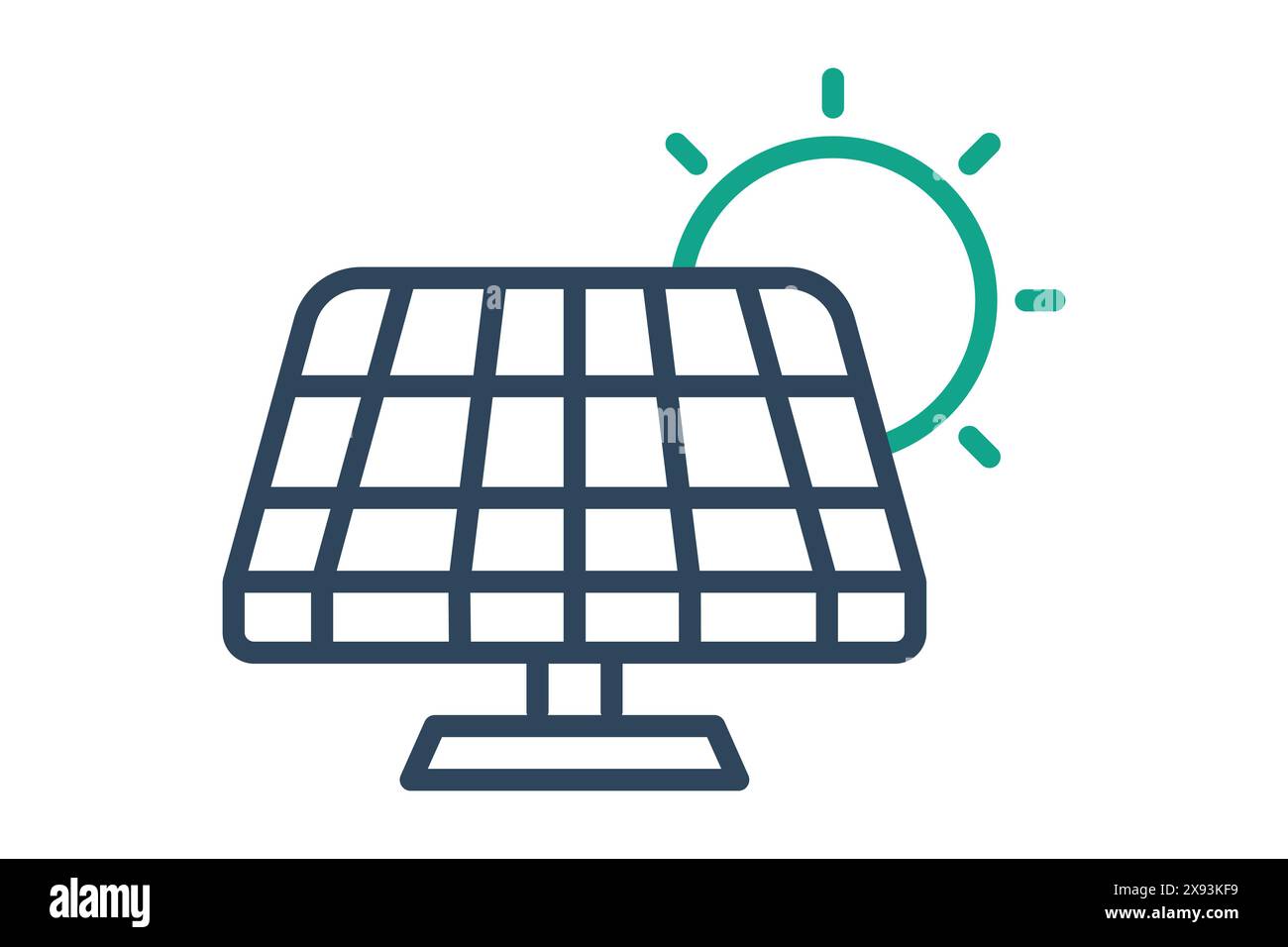 Solar panel icon. icon related to utilities. line icon style. utilities elements vector illustration Stock Vector