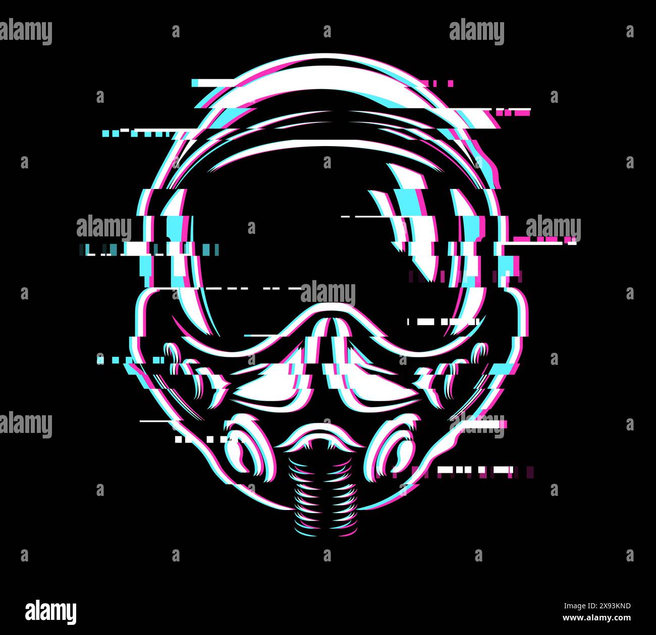 Pilot helmet glitch, retro cyberpunk 80s style aviator headwear with ...