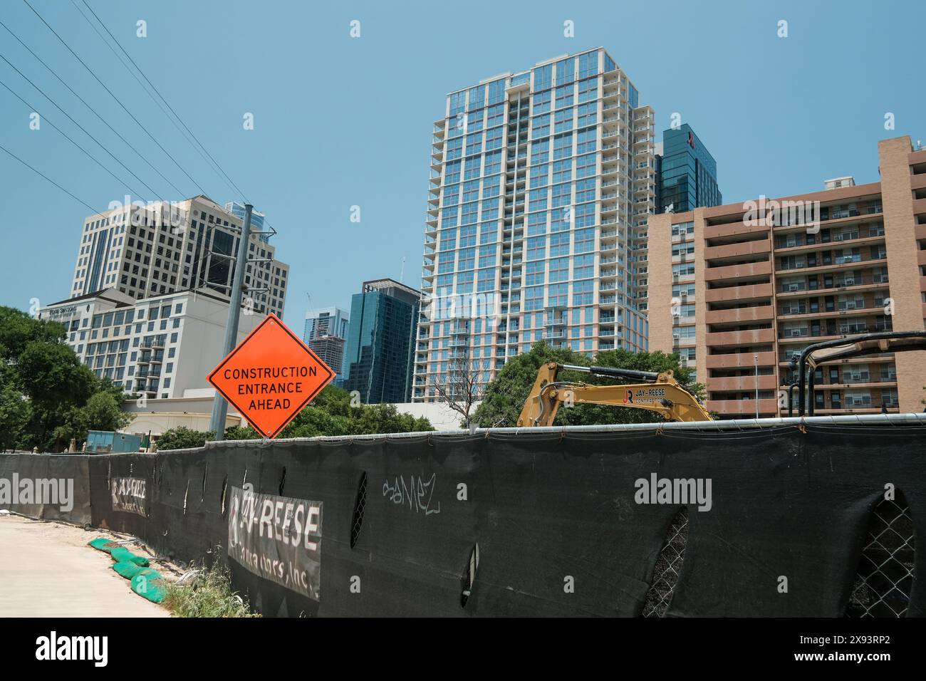 Austin Texas Development Sign Austin city building construction texas hi-res stock photography and ...