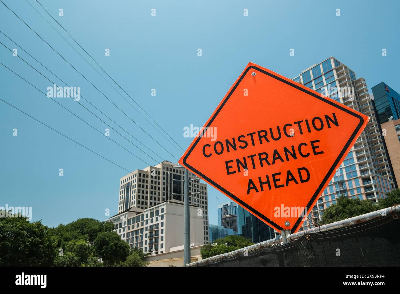 Austin Texas Development Sign Austin city building construction texas hi-res stock photography and ...