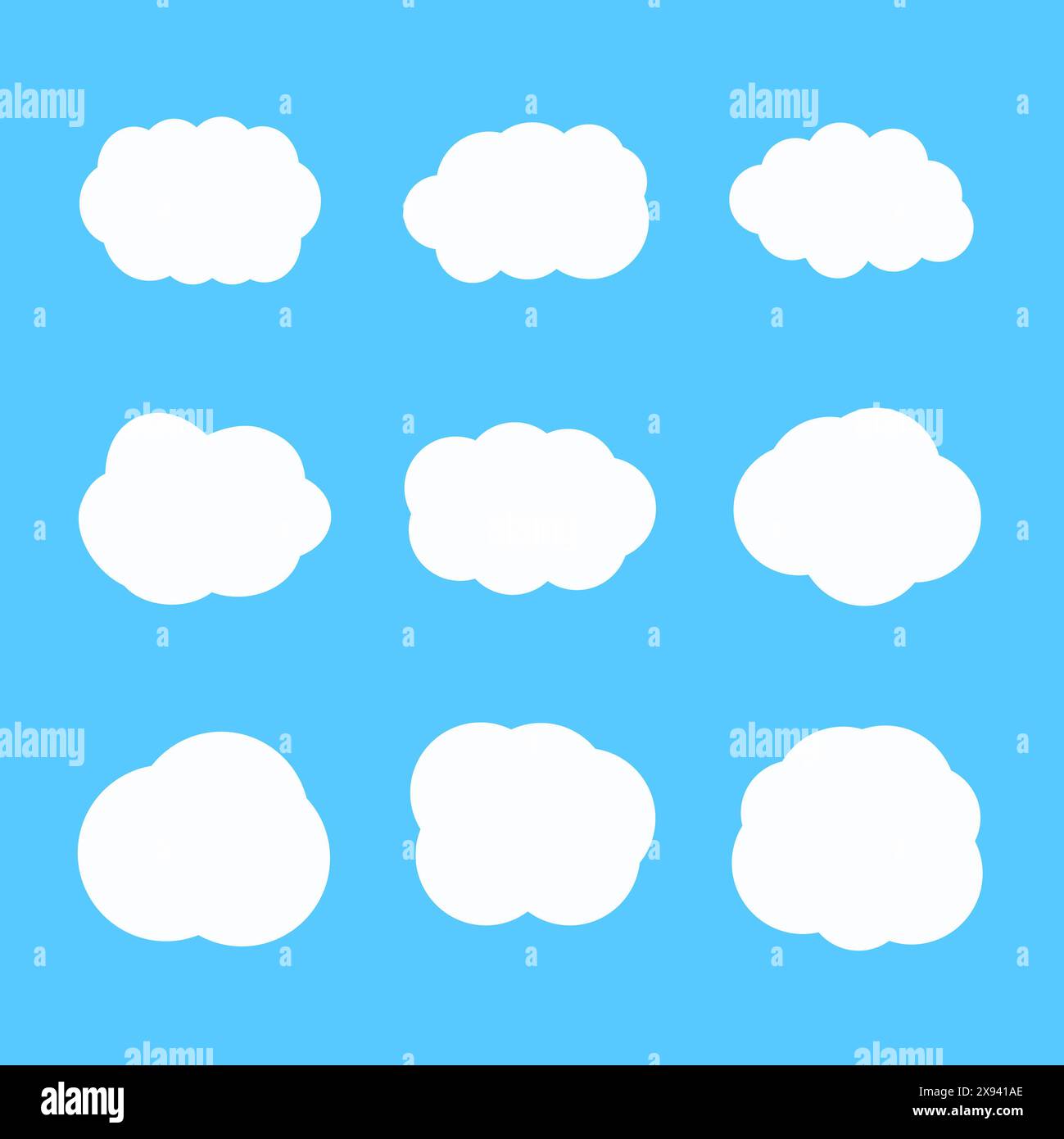 Cloud set. Clouds isolated on blue sky vector collection. White clouds ...