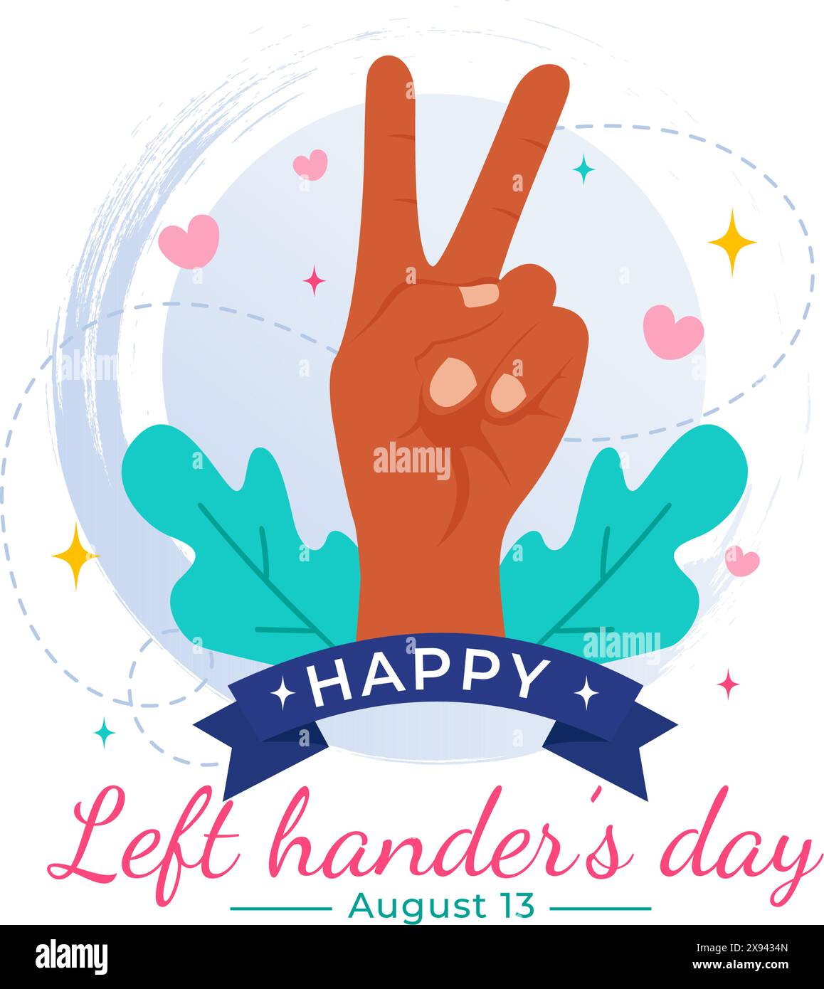Happy Left Handers Day Celebration Vector Illustration with Raising ...