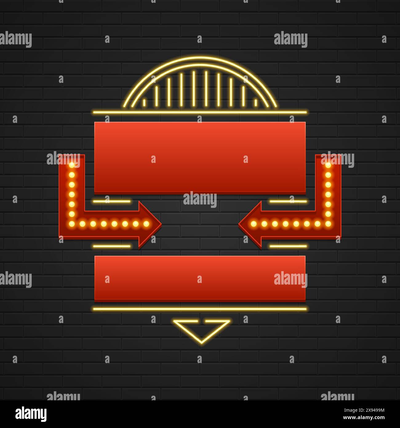 Retro Showtime Sign Design. Cinema Signage Light Bulbs Frame and Neon ...