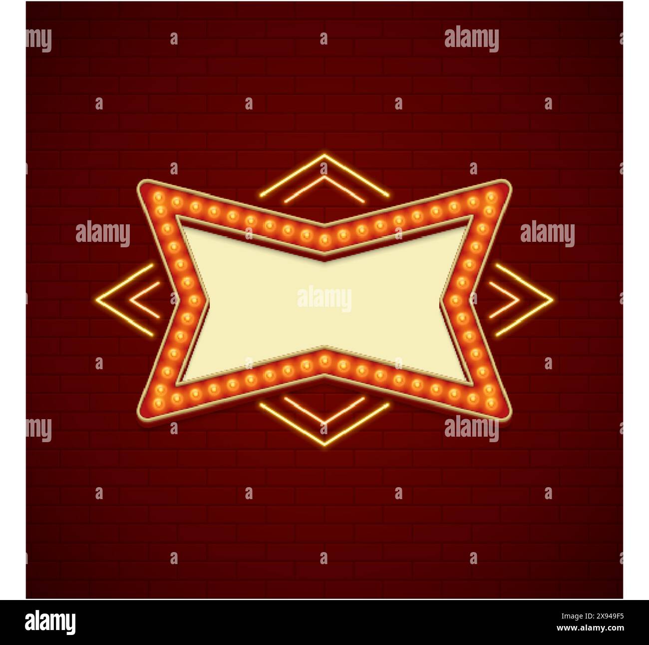 Retro Showtime Sign Design. Cinema Signage Light Bulbs Frame and Neon ...