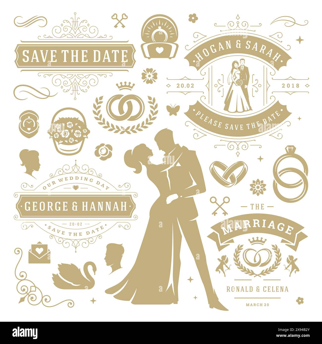 Solemn date Stock Vector Images - Alamy