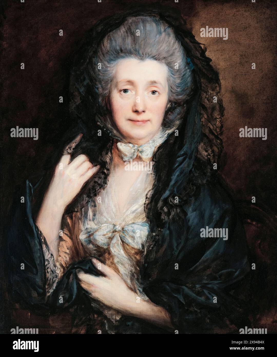 Margaret Gainsborough (the Artist’s wife), portrait painting in oil on canvas by Thomas Gainsborough, 1778 Stock Photo