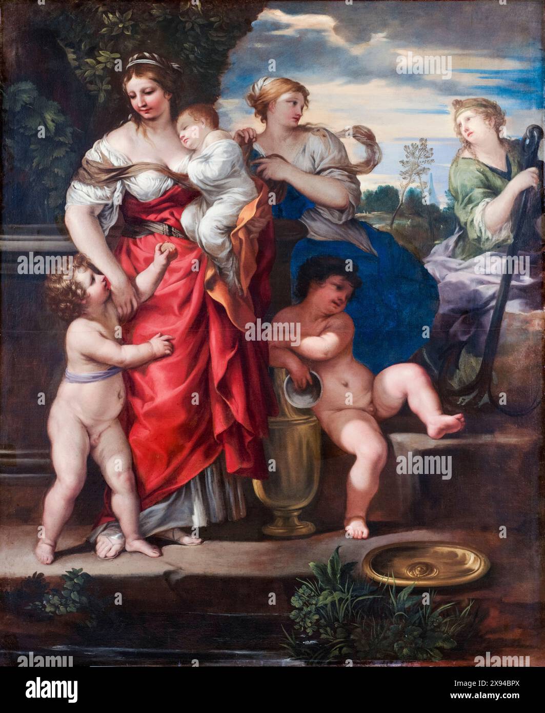 Pietro da Cortona painting, Faith, Hope, and Charity, oil on canvas, circa 1640 Stock Photo