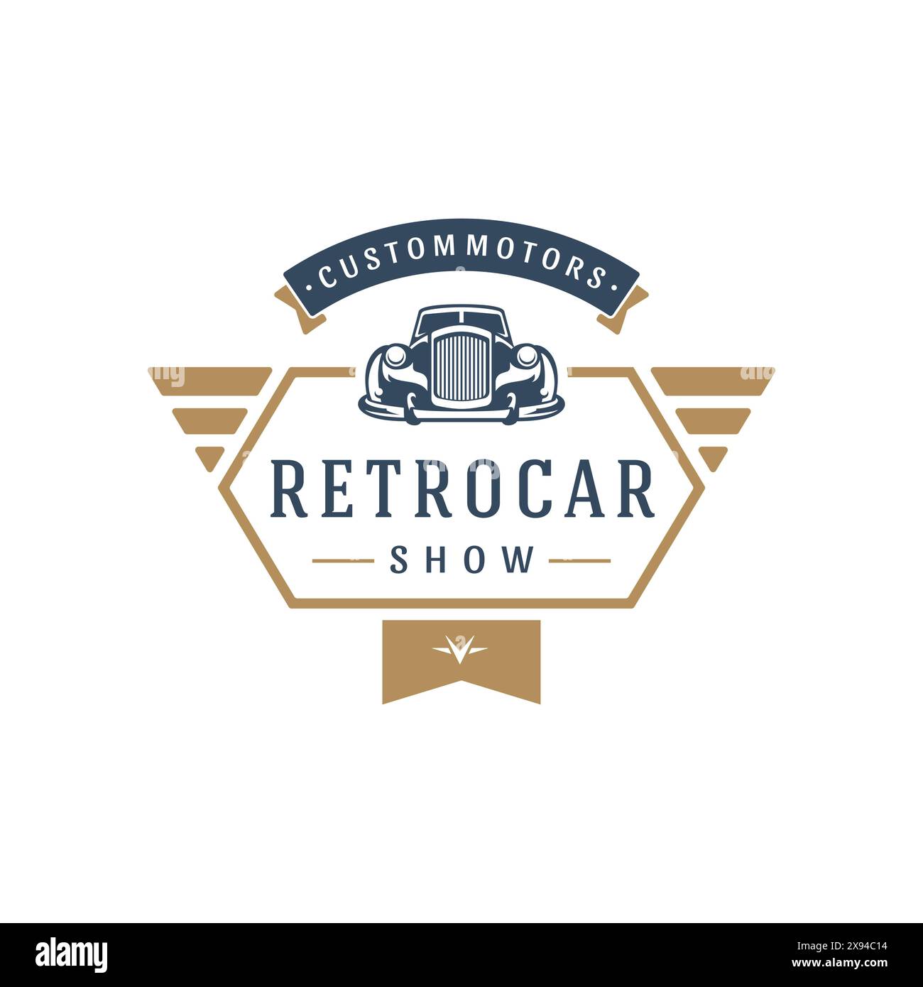 Classic car logo template vector design element vintage style for label ...