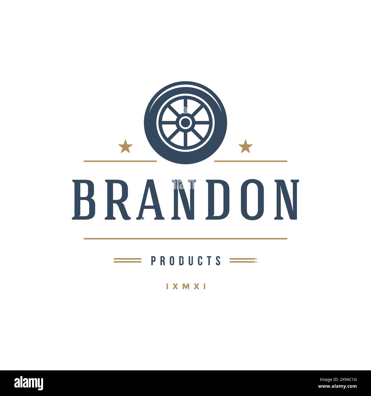 Car wheel logo template vector design element vintage style for label ...