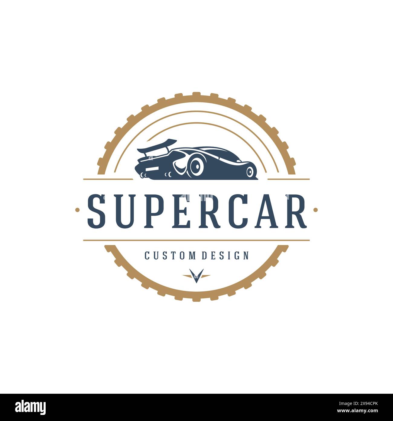 Muscle car logo template vector design element vintage style for label ...