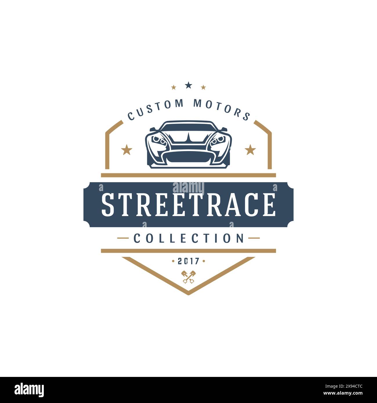Muscle car logo template vector design element vintage style for label ...