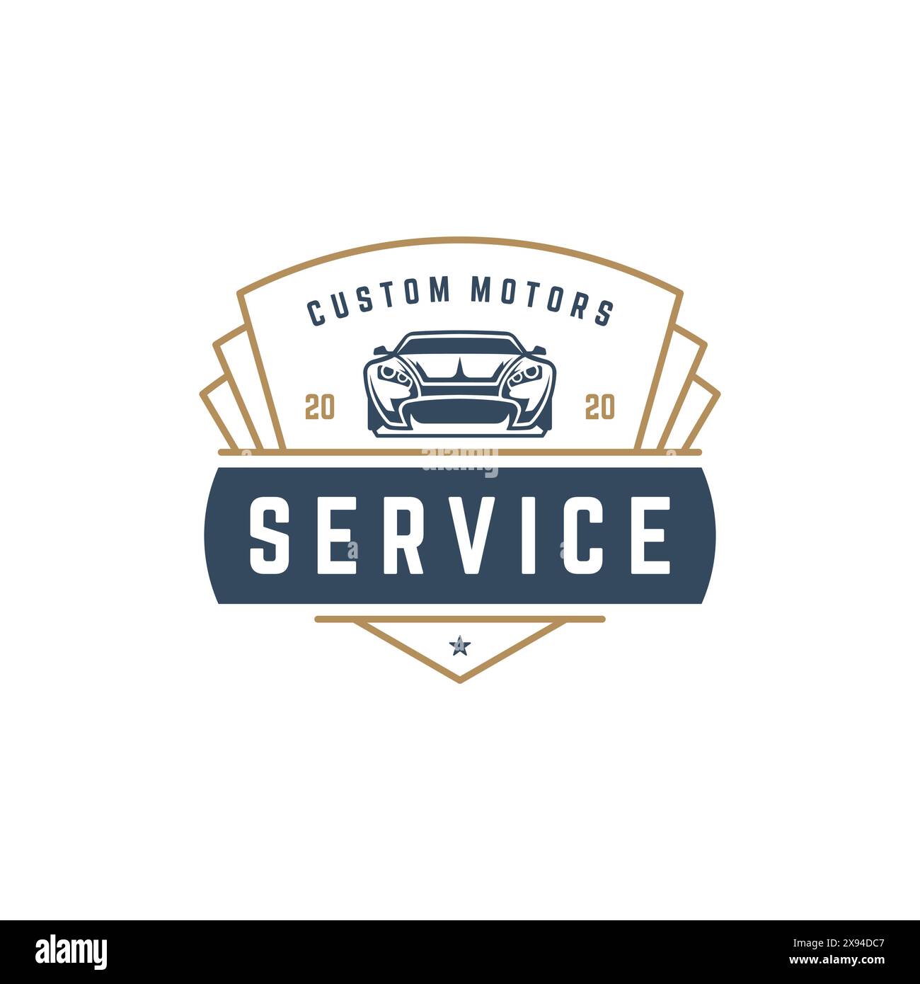 Muscle car logo template vector design element vintage style for label ...