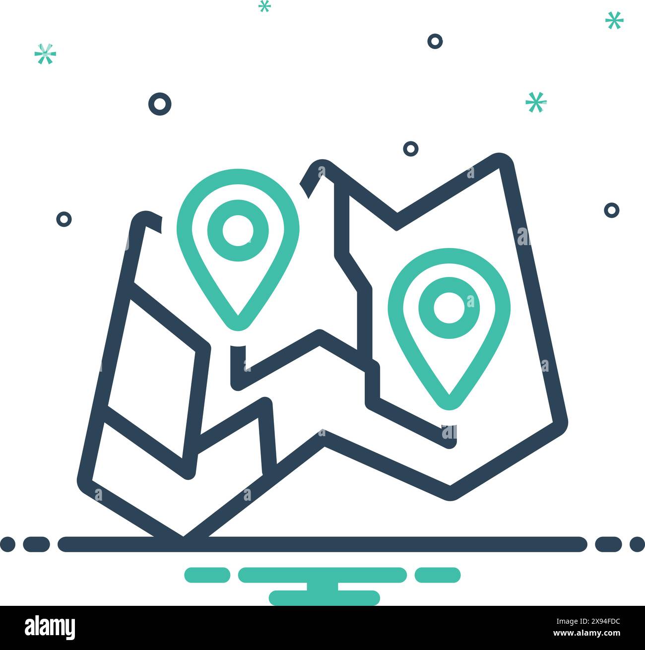 Icon map delineation Stock Vector Images - Alamy
