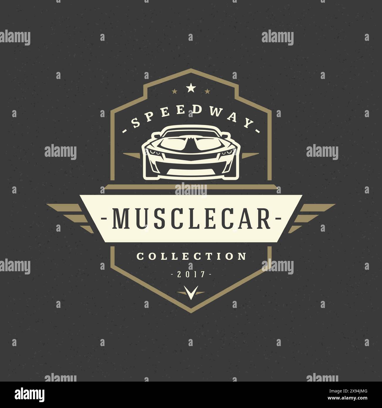 Sport car logo template vector design element vintage style for label ...