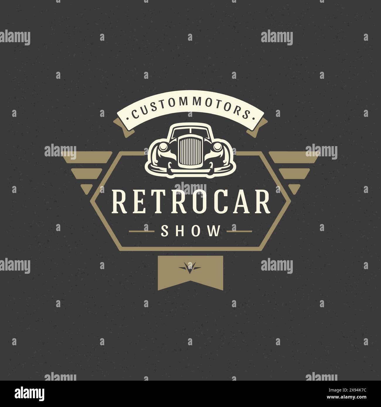 Classic car logo template vector design element vintage style for label ...